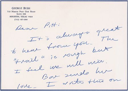 Lot #164 George Bush: “The ‘trail’ is rough but I feel we will win” - Image 1