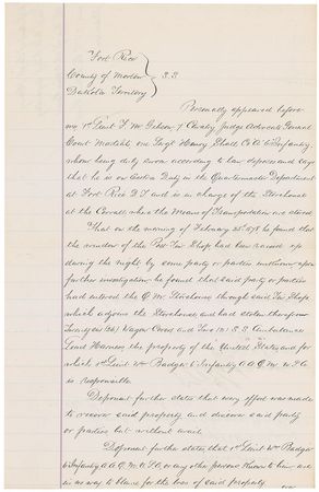 Lot #341 George A. Custer: Francis Marion Gibson Signed Document - Image 1
