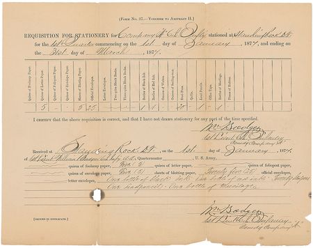 Lot #339 George A. Custer: Badger and West Signed Documents - Image 1