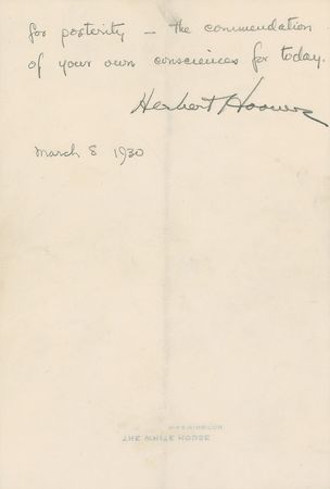 Lot #75 Herbert Hoover: Canceling an appearance with the Allied Jewish Relief Campaign upon the death of President Taft - Image 2