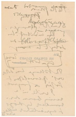 Lot #659 Edward Elgar Handwritten Letter Signed - Image 2