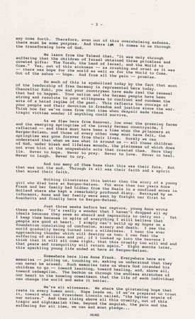 Lot #101 Ronald Reagan: Emotional speech given at the Bergen-Belsen concentration camp: “Somewhere here lies Anne Frank” - Image 2