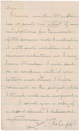 Lot #53 James A. Garfield Signed Letter - Image 2