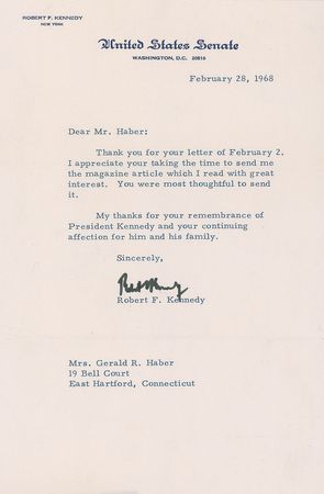 Lot #295 Robert F. Kennedy Typed Letter Signed - Image 1