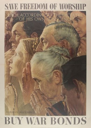 Lot #552 Norman Rockwell: Complete set of Rockwell’s moving ‘Four Freedoms’ - Image 1