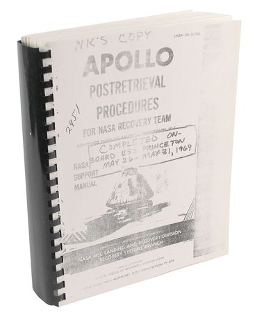 Lot #488 Apollo Post Retrieval Procedures Manual Manual - Image 1