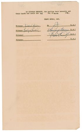 Lot #767 Duke Ellington Signed Document - Image 5