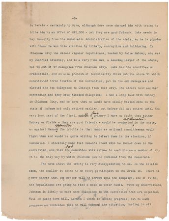 Lot #69 William H. Taft: ?Harding in all these states is a dark horse, with an opportunity? - Image 2