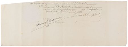 Lot #54 James A. Garfield: Supremely rare Garfield as president - Image 1