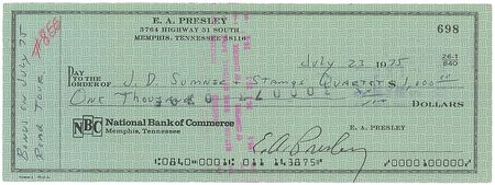 Lot #727 Elvis Presley: A generous “Bonus on July 75 Road Tour” for his back-up singers - Image 1