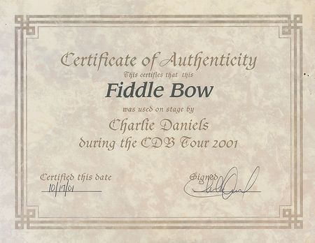 Lot #764 Charlie Daniels Stage-Used Bow and Photograph - Image 3