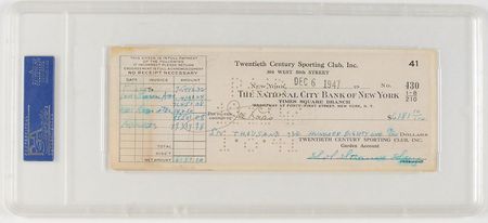 Lot #919 Joe Louis: The champ’s meager purse check from his 1947 Walcott championship fight - Image 1