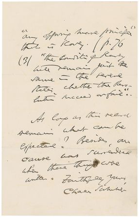 Lot #267 Charles Sumner: The radical senator discusses the limitations of the 1862 Confiscation Act - Image 3