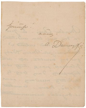Lot #641 Alexandre Dumas, fils Handwritten Letter Signed - Image 2