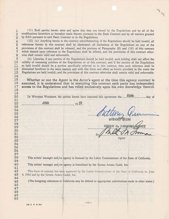 Lot #836 Anthony Quinn Signed Documents - Image 3