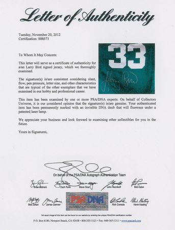 Lot #958 Larry Bird Basketball Jersey - Image 2