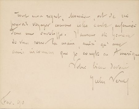 Lot #634 Jules Verne Handwritten Letter Signed - Image 2