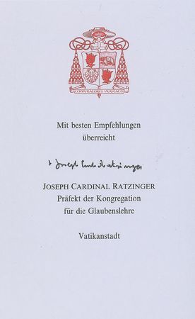 Lot #309 Pope Benedict XVI Signature - Image 1
