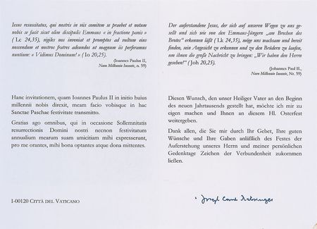 Lot #309 Pope Benedict XVI Signature - Image 4