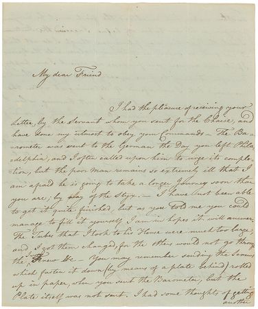 Lot #266 William Thornton Handwritten Letter Signed - Image 1