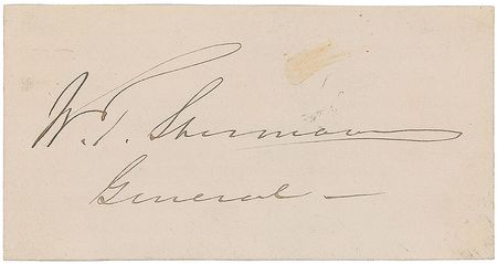 Lot #371 William T. Sherman Calling Card - Image 1
