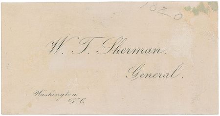Lot #371 William T. Sherman Calling Card - Image 2