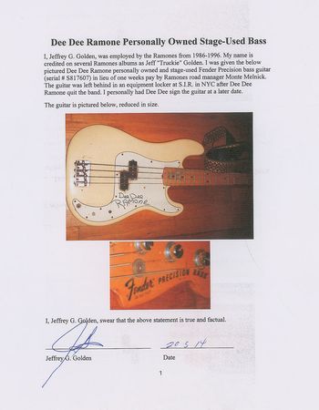 Lot #528 Dee Dee Ramone - Image 3