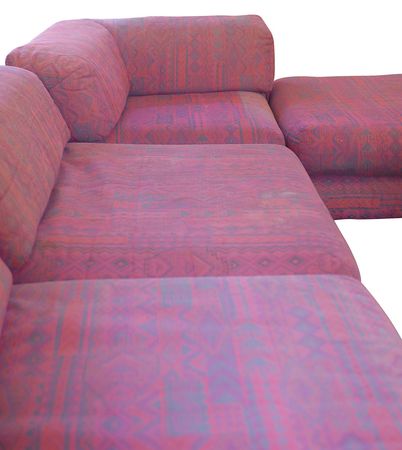 Lot #447 Joey Ramone?s Red Aztec Print Cushion Couch - Image 2