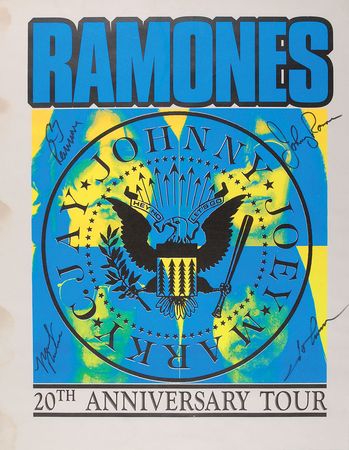 Lot #513 The Ramones 20th Anniversary Signed Poster - Image 1