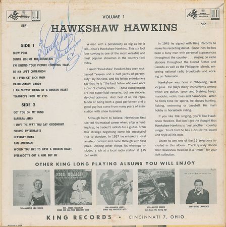 Lot #185 Hawkshaw Hawkins Signed Album - Image 1