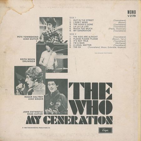 Lot #496 Joey Ramone’s Copy of The Who’s My Generation - Image 2