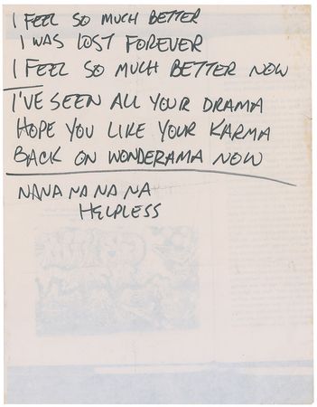 Lot #498 Joey Ramone’s Lyrics: Helpless - Image 2