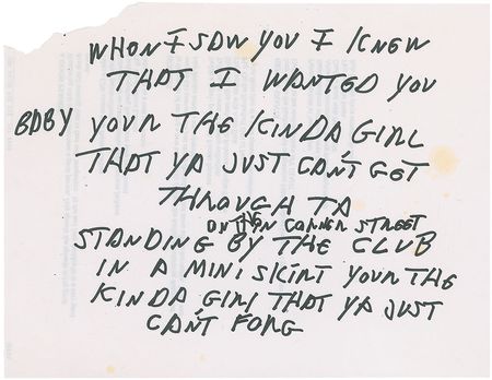 Lot #499 Joey Ramone’s Lyrics: Don’t Worry About Me - Image 1