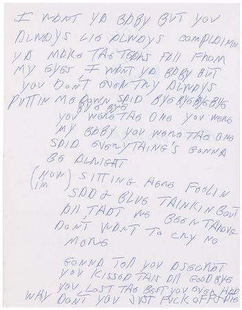 Lot #499 Joey Ramone’s Lyrics: Don’t Worry About Me - Image 3