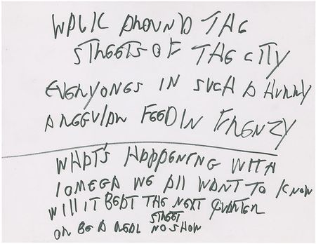 Lot #500 Joey Ramone?s Lyrics: Maria Bartiromo - Image 2