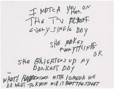 Lot #500 Joey Ramone?s Lyrics: Maria Bartiromo - Image 3