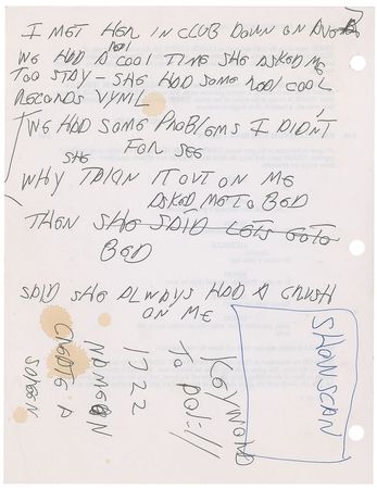 Lot #501 Joey Ramone’s Lyrics: Platinum - Image 1