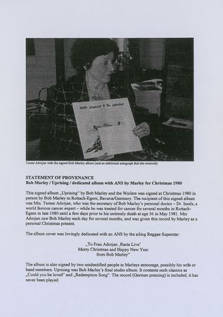 Lot #659 Bob Marley: The Rasta legend inscribes his final album - Image 3