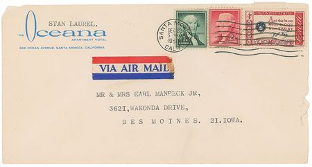 Lot #805 Stan Laurel Typed Letter Signed - Image 2