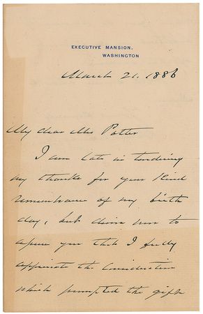 Lot #92 Grover Cleveland Handwritten Letter Signed - Image 1