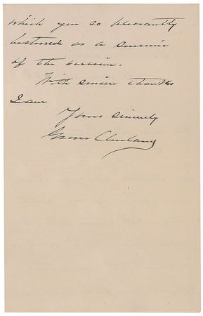 Lot #92 Grover Cleveland Handwritten Letter Signed - Image 2