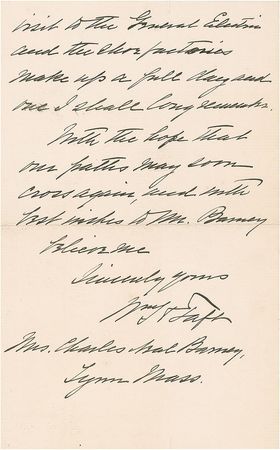 Lot #100 William H. Taft Handwritten Letter Signed - Image 2
