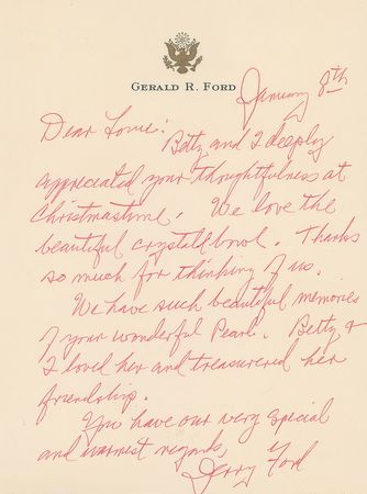 Lot #117 Gerald Ford Handwritten Letter Signed - Image 1