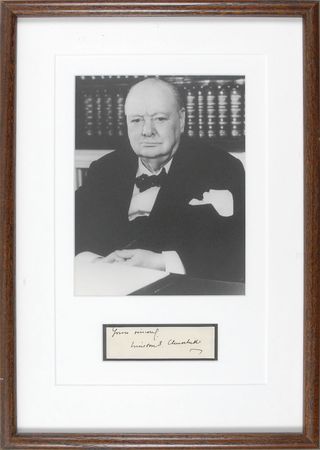 Lot #156 Winston Churchill Signature - Image 1
