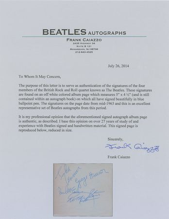 Lot #627 Beatles: Perfect mid-1963 signatures - Image 2