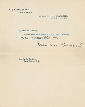 Lot #97 Theodore Roosevelt Typed Letter Signed - Image 1