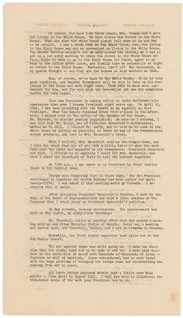 Lot #57 Harry S. Truman: “He can't pass the buck to anybody”—amazing farewell address reflecting on the presidency, his legacy, Eisenhower, and American ideals - Image 3