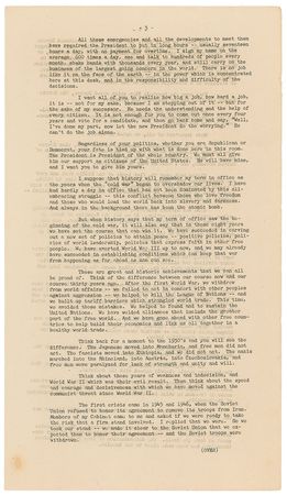 Lot #57 Harry S. Truman: “He can't pass the buck to anybody”—amazing farewell address reflecting on the presidency, his legacy, Eisenhower, and American ideals - Image 4