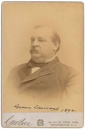 Lot #37 Grover Cleveland: Signed in 1892, the year