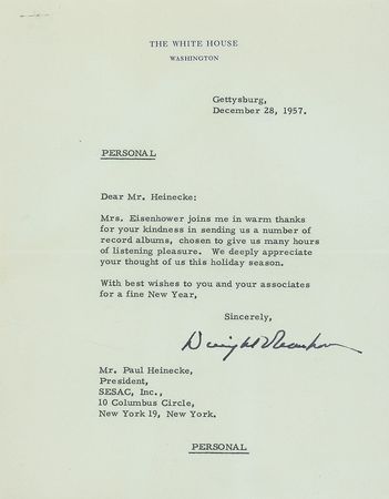 Lot #105 Dwight D. Eisenhower Typed Letter Signed - Image 1